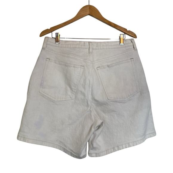 Abercrombie & Fitch Women's High Waisted The 7" Dad Denim Short Sz 14 Off White - Picture 5 of 7